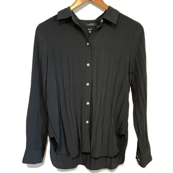 Crinkled Button-Up Shirt - Size Small - Picture 3 of 4